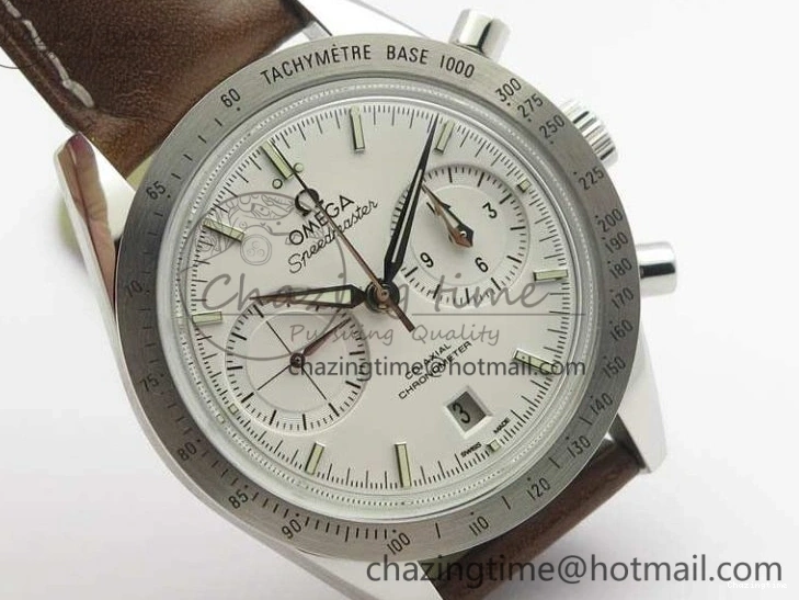 0429 Speedmaster ’57 Co-Axial OMF 1:1 Best Edition White Dial Silver Markers A9300 (Free Leather Strap) Efficient 8133